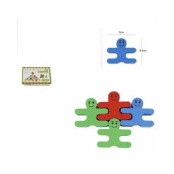 GIOCO IN LEGNO OMINI COLORATI COSTRUZIONI BAMBINI EDUCATIVO IMPARARE