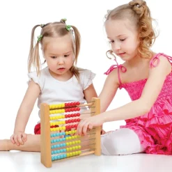 GIOCO PALLOTTOLIERE CLASSICO ABACO CON TELAIO LEGNO 10 RIGHE PALLINE PER BAMBINI