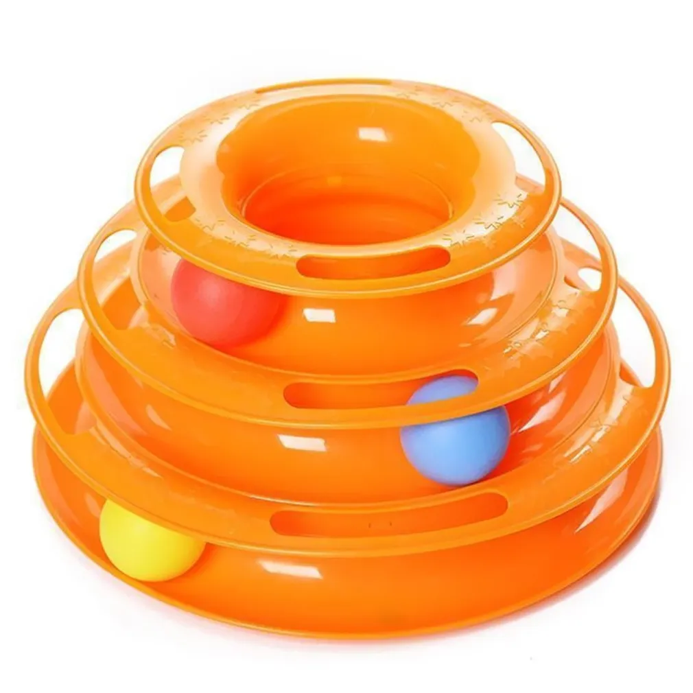 GIOCO PER GATTI INTERATTIVO TORRE CIRCOLARE CON SFERE PALLINE ROTANTI GATTO