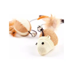 GIOCO PER GATTO GATTI ASTA CON PUPAZZO TOPO TOPOLINO PALESTRA TIRAGRAFFI UNGHIE