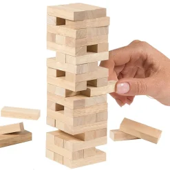 GIOCO SOCIETA' DA TAVOLO JENGA TORRE LEGNO 28X8CM 57 MATTONCINI GIOCHI ABILITA'