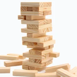 GIOCO SOCIETA' DA TAVOLO JENGA TORRE LEGNO 28X8CM 57 MATTONCINI GIOCHI ABILITA'