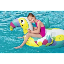 GONFIABILE A FORMA DI TUCANO CAVALCABILE 173X91CM PER BAMBINI CON MANIGLIE 41437