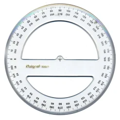GONIOMETRO CIRCOLARE 360 GRADI DIAMETRO 10 CM PER ANGOLO ANGOLI SCOLASTICO