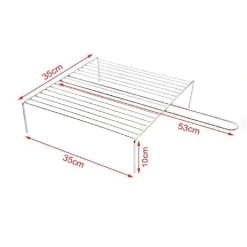 GRATICOLA A RETE PER GRIGLIATE BARBECUE 53X35X35X10CM GRIGLIA CON PIEDINI 2406343