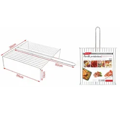 GRATICOLA A RETE PER GRIGLIATE BARBECUE 53X35X35X10CM GRIGLIA CON PIEDINI 2406343