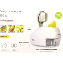 GRATTUGIA ELETTRICA PROFESSIONALE 250W PER FORMAGGIO CON CONTENITORE E RULLO