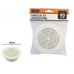 GRIGLIA DI VENTILAZIONE ROTONDA DIAMETRO 90 MM ASPIRAZIONE ARIA AERAZIONE 71397