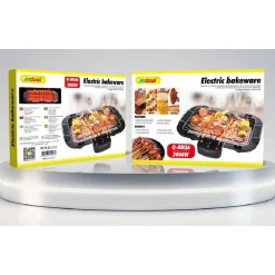 GRIGLIA ELETTRICA 2000 W BARBECUE GRILL BISTECCHIERA BBQ GIARDINO Q-BBQ6 JY-06