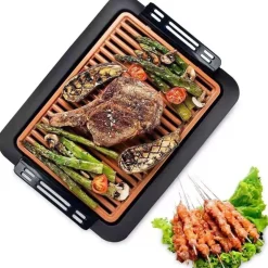 GRIGLIA ELETTRICA ANTIFUMO 1000W Q-HB67 GRILL SENZA FUMI PIASTRA ANTIADERENTE