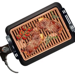 GRIGLIA ELETTRICA ANTIFUMO 1000W Q-HB67 GRILL SENZA FUMI PIASTRA ANTIADERENTE