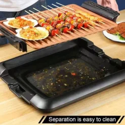 GRIGLIA ELETTRICA ANTIFUMO 1000W Q-HB67 GRILL SENZA FUMI PIASTRA ANTIADERENTE