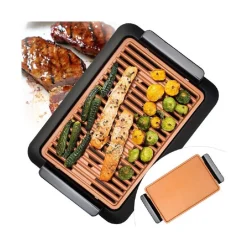 GRIGLIA ELETTRICA SENZA FUMO GRILL SMOKELESS RIVESTIMENTO CERAMICA ANTIADERENTE