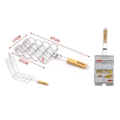 GRIGLIA PER PANNOCCHIE MAIS GRILL CARNE BARBECUE GRATICOLA 57X27X17X5.5CM 2406336