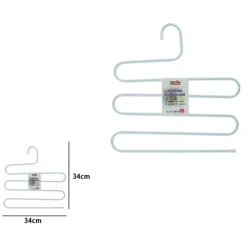 GRUCCIA APPENDI PANTALONI JEANS FORMA A S MULTISTRATO 34X34CM BIANCO SALVASPAZIO 87697