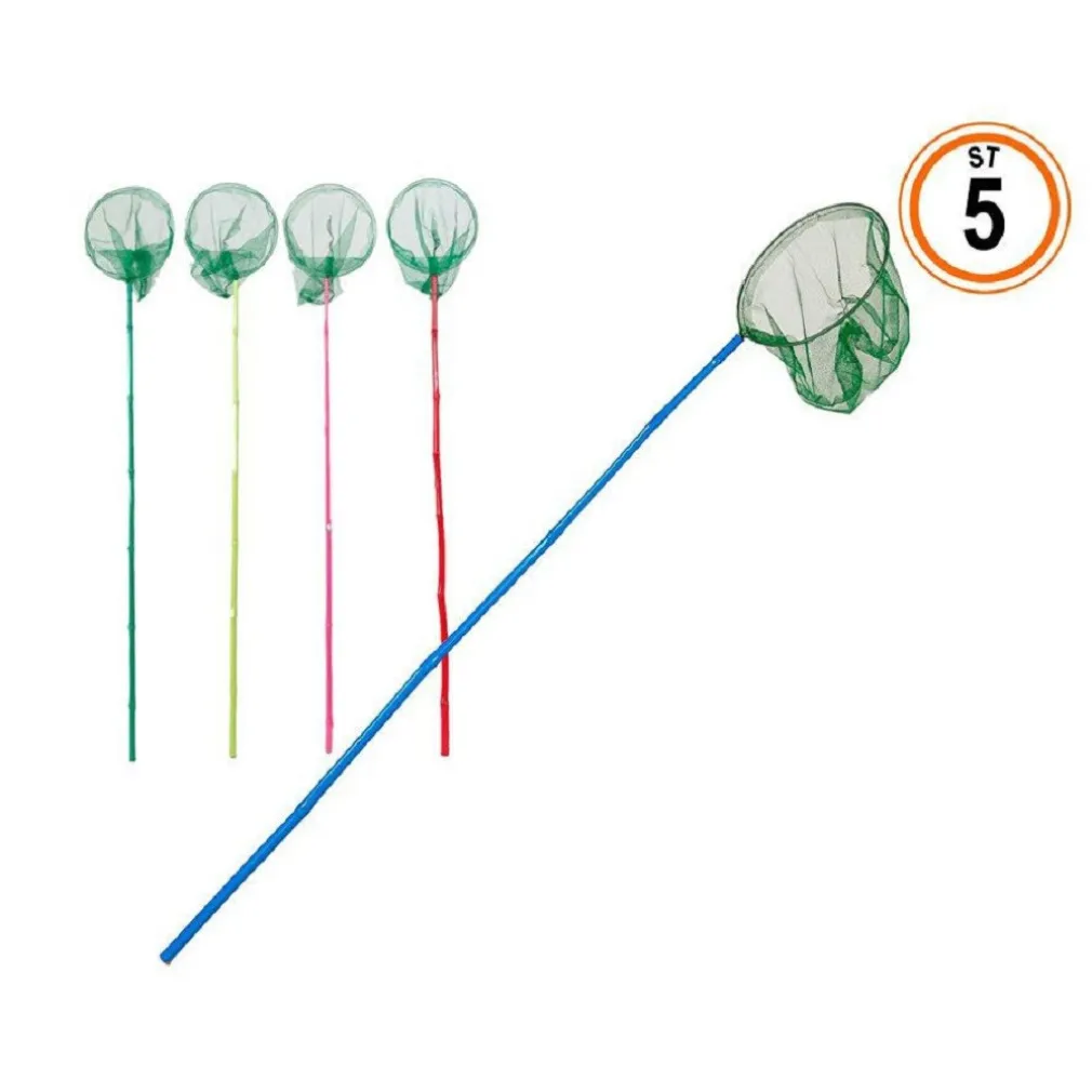 GUADINO DA PESCA 100 CM MANICO BAMBÙ RETINO DIAM 20 CM 5 COLORI ASSORTITI 65309A