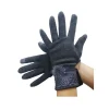 GUANTI TESSUTO COTONE DONNA GRIGIO PON PON PIZZO TAGLIA 8 1/2 GLOVES FODERA