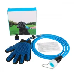 GUANTO MASSAGGIANTE DOCCIA CL-018 PER ANIMALI TUBO INTEGRATO AGGANCIO UNIVERSALE