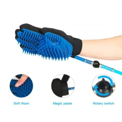 GUANTO MASSAGGIANTE DOCCIA CL-018 PER ANIMALI TUBO INTEGRATO AGGANCIO UNIVERSALE