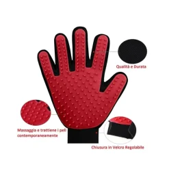 GUANTO SPAZZOLA CARDATORE ELIMINA PELI CORTI E LUNGHI PER CANE GATTO GLOVE TOUCH