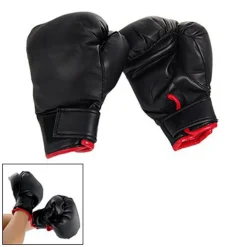 GUANTONI COPPIA PAIA GUANTI BOXE PUGILATO REGOLABILI MISURA BAMBINI NERI