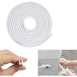 GUARNIZIONE PORTA AUTO GOMMA PORTIERA STRISCIA PROTEZIONE UNIVERSALE 5 MT BIANCA