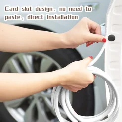 GUARNIZIONE PORTA AUTO GOMMA PORTIERA STRISCIA PROTEZIONE UNIVERSALE 5 MT BIANCA