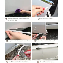 GUARNIZIONE PORTA AUTO GOMMA PORTIERA STRISCIA PROTEZIONE UNIVERSALE 5 MT BIANCA