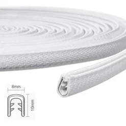 GUARNIZIONE PORTA AUTO GOMMA PORTIERA STRISCIA PROTEZIONE UNIVERSALE 5 MT BIANCA