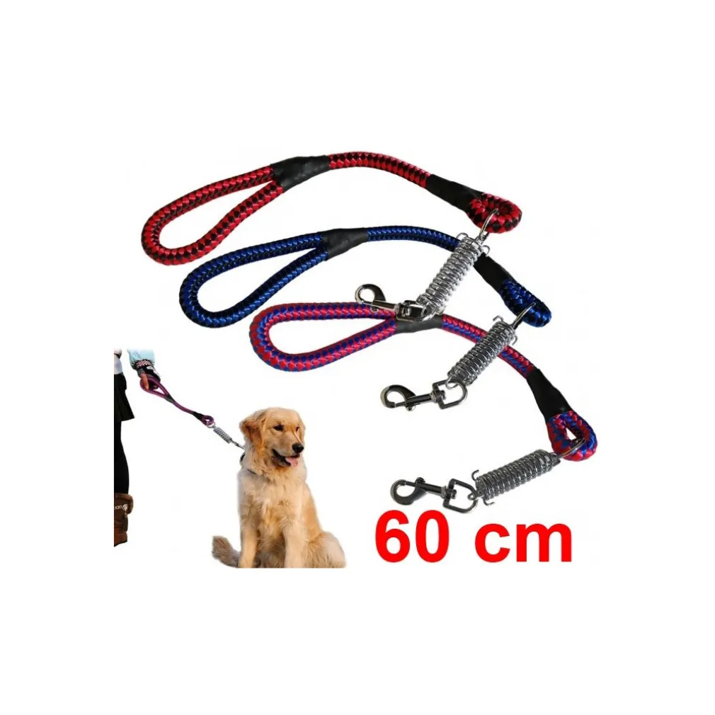 GUINZAGLIO CORTO MOD. SAN DIEGO CORDA INTRECCIATA CON MOSCHETTONE A MOLLA 60 CM