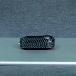 GUSCIO CHIAVE IN CARBONIO CON PAD 3 TASTI COVER CON PORTACHIAVI PER FIAT LANCIA