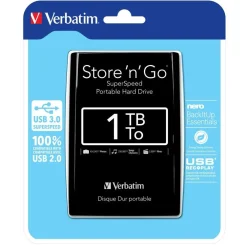 HARD DISK ESTERNO 1TB verbatim 2,5" AUTOALIMENTATO USB 3.0 1000gb STORE' N ' GO