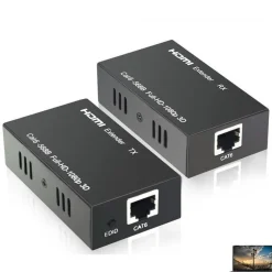 HDMI EXTENDER ETHERNET CAVO DI RETE LAN OVER CAT6 60 METRI HDMI 3D FULLHD 1080P