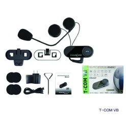 HEADSET INTERFONO INTERCOM CASCO MOTO IMPERMEABILE AURICOLARE BLUETOOTH T-COM VB