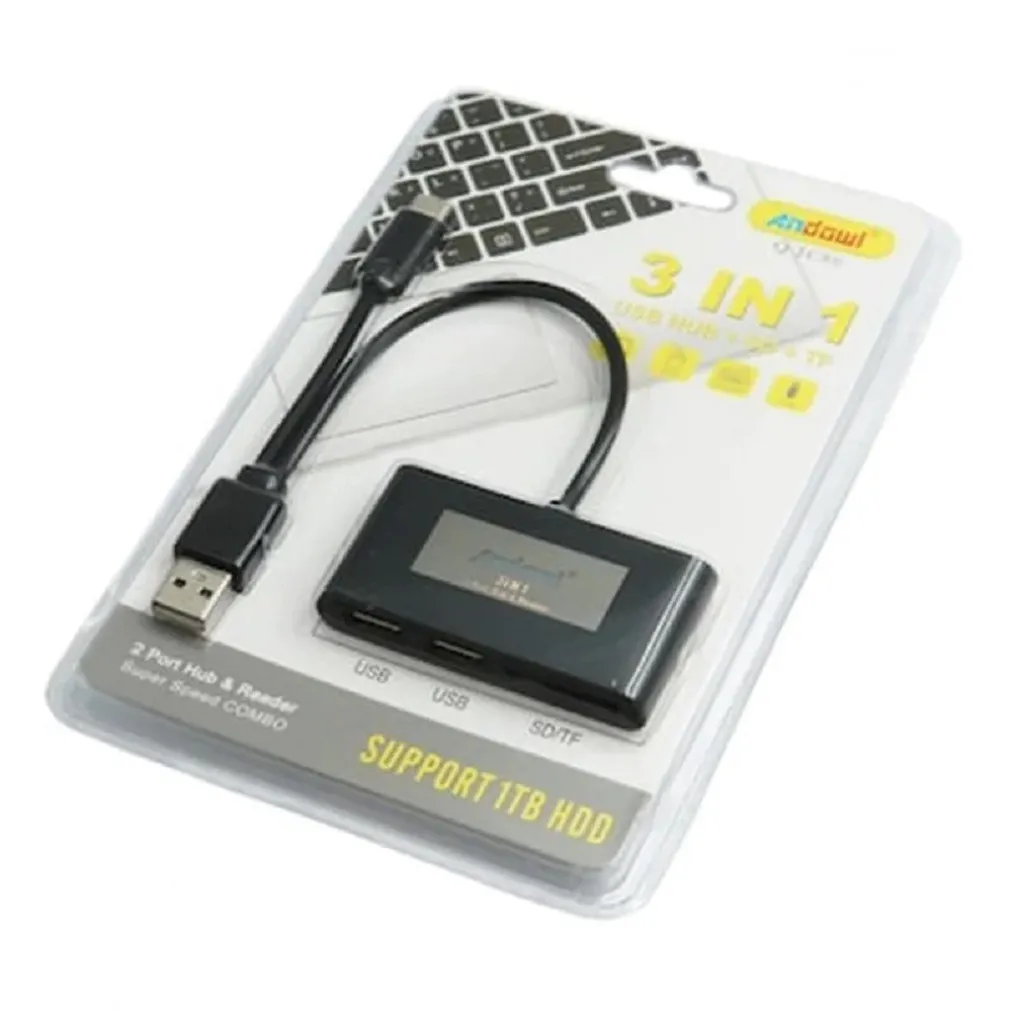 HUB 2 IN 1 USB A/M + TYPE-C CON 4 PORTE USB TRASMISSIONE SUPER VELOCE PC Q-JC89