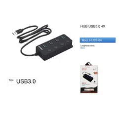 HUB 4 PORTE USB 3.0 ADATTATORE DI ALIMENTAZIONE PER LAPTOP DESKTOP HUB3-04