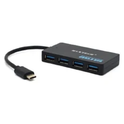 HUB PORTA TYPE-C 4 PORTE USB SPLITTER ADATTATORE PC LAPTOP 10 CM MAXTECH HUB3-4C