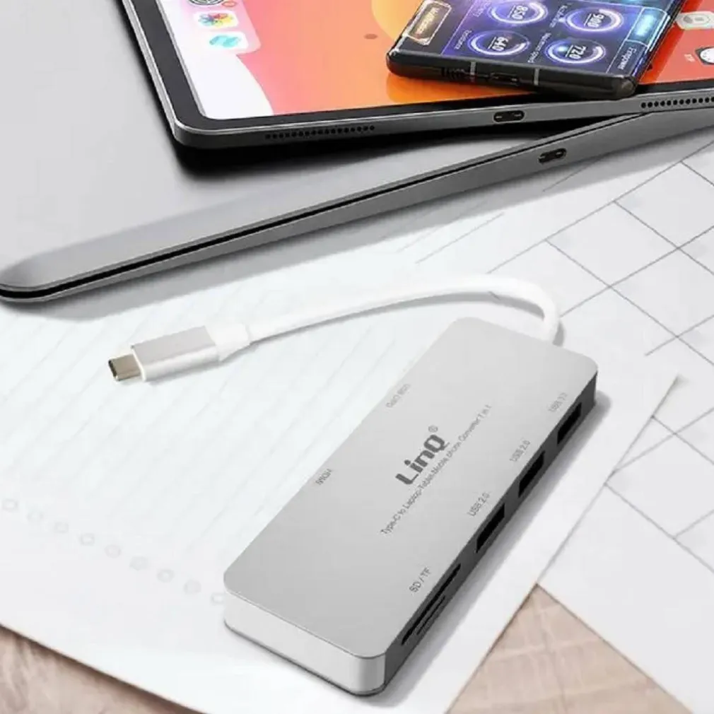 HUB TYPE-C 7IN1 USB-C PD HDMI 4K USB3.0 2XUSB2.0 LETTORE SCHEDA MICROSD/SD TPC-8701