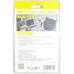 HUB USB 3.0 3 PORTE LETTORE SCHEDE CONNESSIONE USB PER PC WINDOWS MAC OS Q-JC87