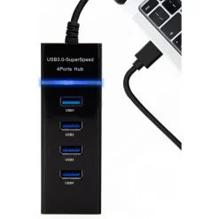 HUB USB 3.0 4 PORTE MULTIPRESA PORTATILE SDOPPIATORE VELOCITA' 4.8 GBPS HUB3-4U