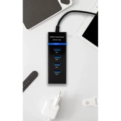 HUB USB 3.0 4 PORTE MULTIPRESA PORTATILE SDOPPIATORE VELOCITA' 4.8 GBPS HUB3-4U
