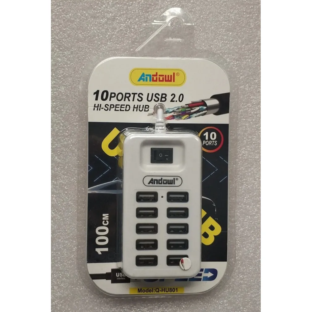 HUB USB 2.0 ALTA VELOCITÀ ESTENSORE A 10 PORTE USB COMPUTER CAVO 100CM Q-HU801