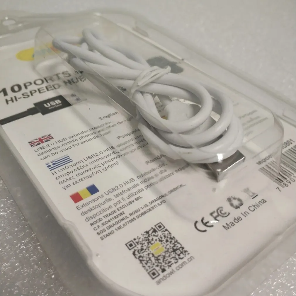 HUB USB 2.0 ALTA VELOCITÀ ESTENSORE A 10 PORTE USB COMPUTER CAVO 100CM Q-HU801