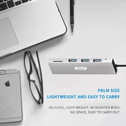 HUB USB 3 PORTE USB3.0 + 1 SLOT MICRO SD PORTATILE DISSIPAZIONE DEL CALORE Q-T89