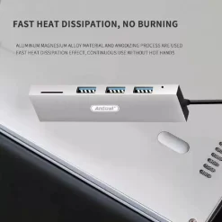 HUB USB 3 PORTE USB3.0 + 1 SLOT MICRO SD PORTATILE DISSIPAZIONE DEL CALORE Q-T89