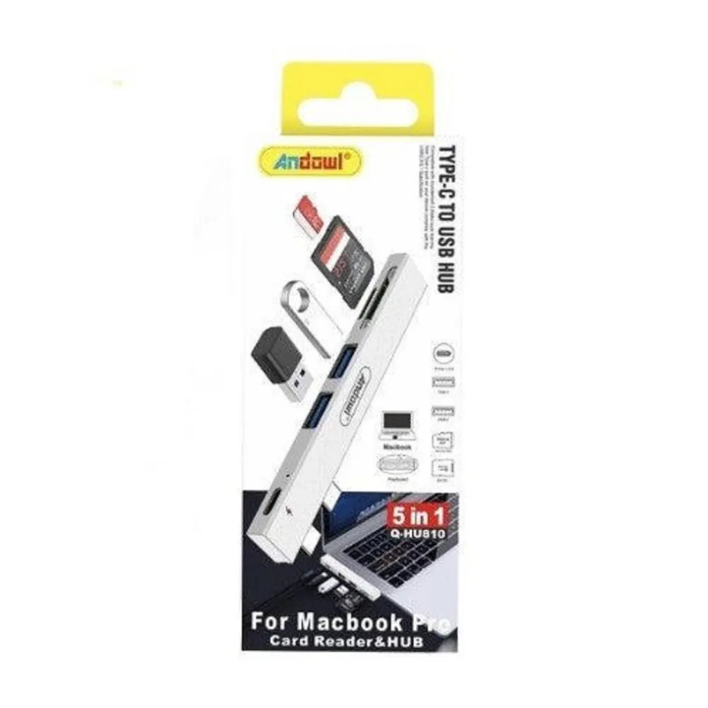 HUB USB Q-HU810 5IN1 DA TIPO C A HUB USB PER MACBOOK PRO CON CONNESSIONE TIPO C