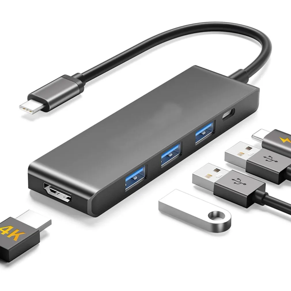 HUB USB TYPE-C 5 IN 1 HDMI 4K COMPATIBILE CON THUNDERBOLT 3 MULTIFUNZIONE Q-HU90