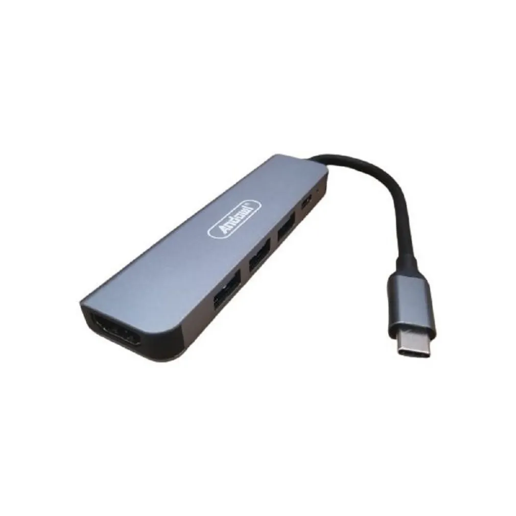 HUB USB TYPE-C 5 IN 1 HDMI 4K COMPATIBILE CON THUNDERBOLT 3 MULTIFUNZIONE Q-HU90