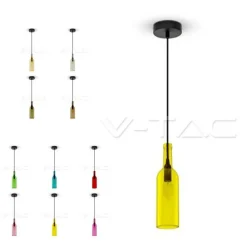 ILLUMINAZIONE V-TAC LED LAMPADARIO PORTALAMPADA BOTTIGLIA PENDENTE E14 COLORATO