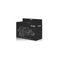 IMBRACATURA KIT MANETTE FETISH SUBMISSIVE GIOCO SADOMASO BDSM NERO BONDAGE